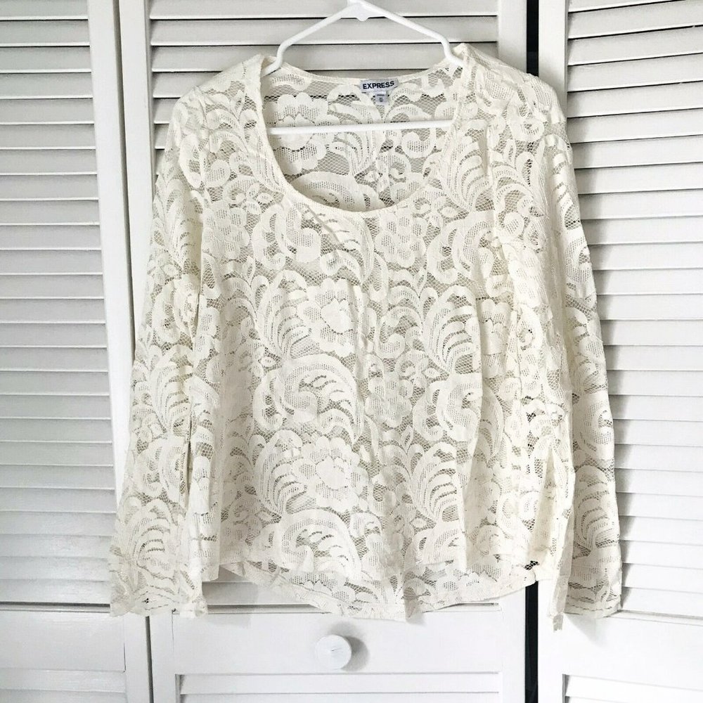 NWOT Express Lace top cream XS/TP